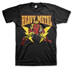 Marvel stylové pánské tričko s potiskem Iron Man Likes Heavy Metal