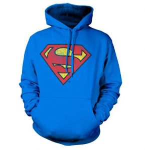 Superman stylová hoodie mikina s kapucí a potiskem Washed Shield | L, M, S, XL, XXL