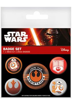 Star Wars Episode VII Pin Placky 5-Pack Join The Resistance Pyramid International