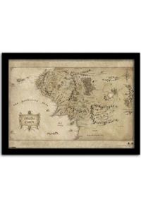 The Hobbit An Unexpected Journey Zarámovaný Plakát Middle Earth Map 42 x 30 cm