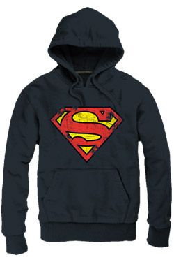Superman Hooded Mikina Logo black Velikost M Cotton Division
