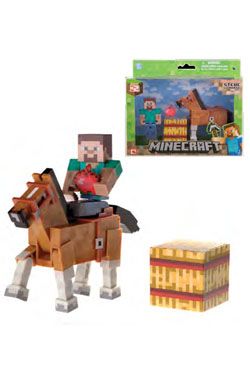 Minecraft Akční Figure Steve & Chestnut Horse 8 cm Jazwares