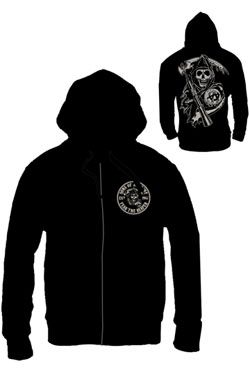 Sons of Anarchy Zipped Hooded Mikina Death Reaper Velikost XL CODI