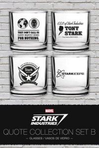 Iron Man Tumbler sklenice 4-Pack Stark Industries Quotes Set B