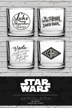 Star Wars Tumbler sklenice 4-Pack Famous Quotes SD Toys