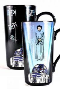 Star Wars Heat Měnící Latte-Macchiato Hrnek R2-D2 & Leia