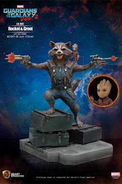 Guardians of the Galaxy 2 Životní Velikost Soška Rocket & Groot 128 cm Beast Kingdom Toys