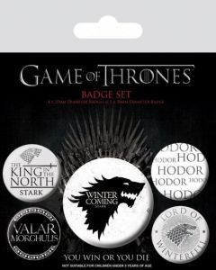 Game Of Thrones Pin Placky 5-Pack Winter Is Coming Pyramid International