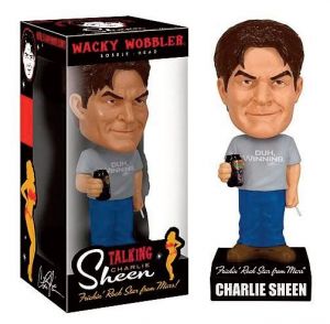 Charlie Sheen Wacky Wobbler Talking Bobble-Head Frickin Rock Star from Mars 15 cm Funko