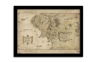 The Hobbit An Unexpected Journey Zarámovaný Plakát Middle Earth Map 42 x 30 cm Pyramid International