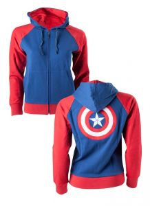 Captain America Dámské Hooded Mikina Shield Logo Velikost M Bioworld EU