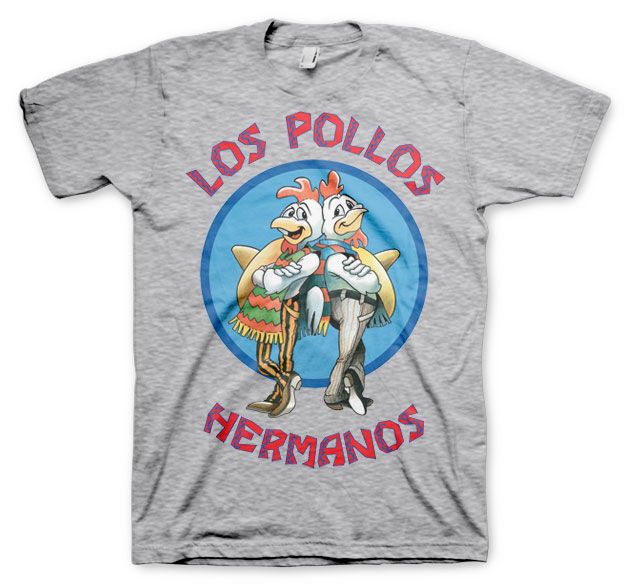 Breaking Bad pánské tričko s potiskem Los Pollos Hermanos šedé