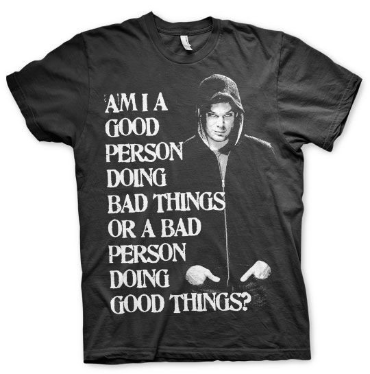Dexter pánske tričko s potiskem A Bad Person Doing Good Things?