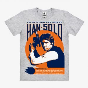 Star Wars Easy Fit Organic Tričko Han Solo In It For The Money Velikost M Logoshirt