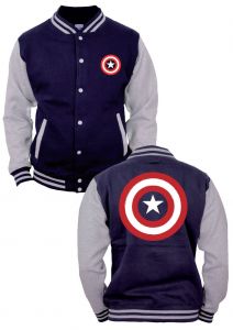 Captain America Baseballová Varsity Bunda Shield Logo Velikost S CODI