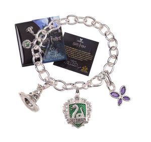 Harry Potter Talisman Náramek Lumos Zmijozel (silver plated) Noble Collection