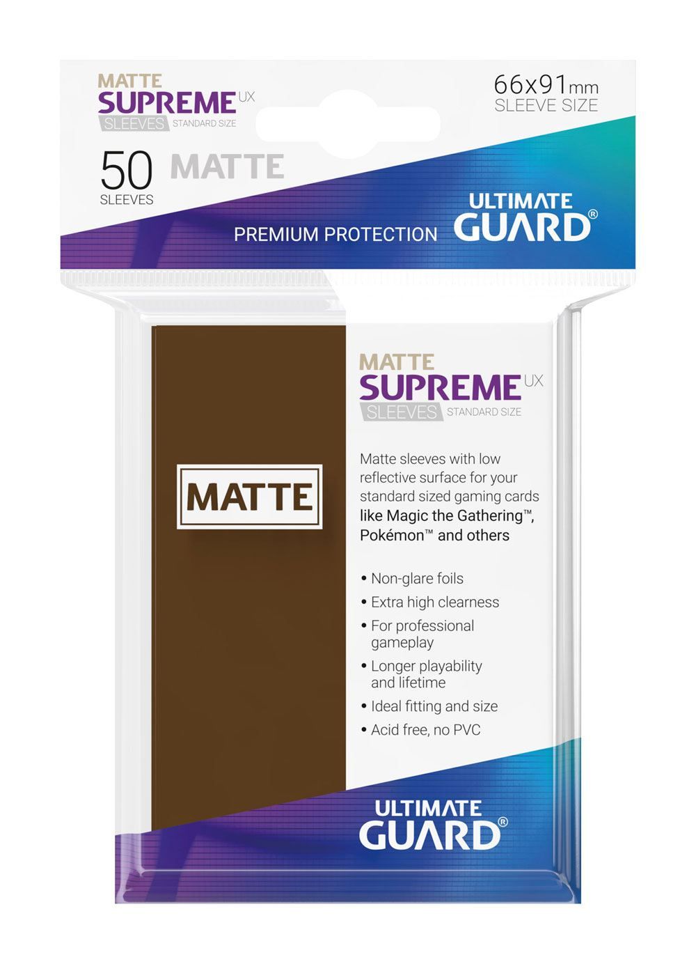 Ultimate Guard Supreme UX Sleeves Standard Velikost Matte Brown (50)
