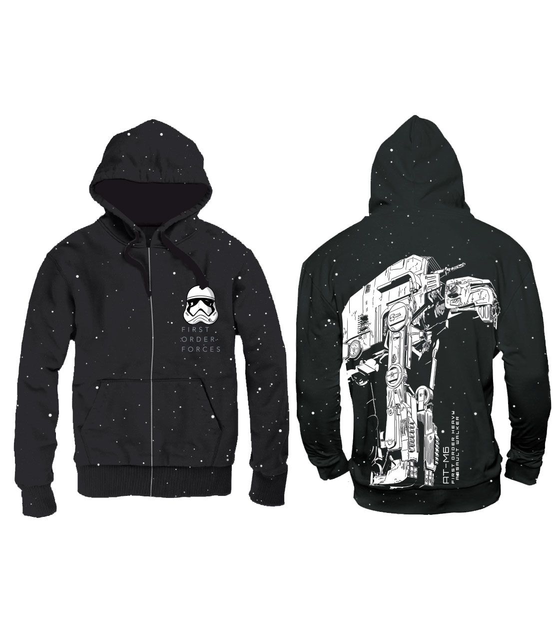 Star Wars Episode VIII Zipped Hooded Mikina AT-M6 Trooper Space Velikost S Cotton Division