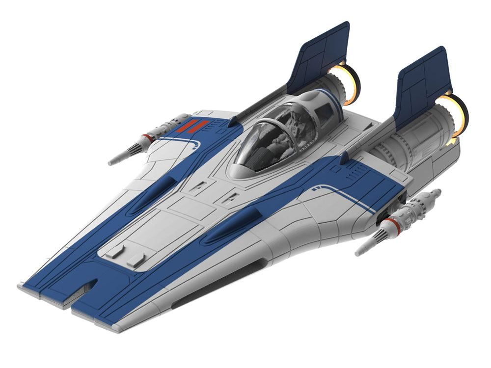 Star Wars Build & Play Model Kit with Sound & Light Up 1/44 Resistance A-Wing Fighter Blue Revell