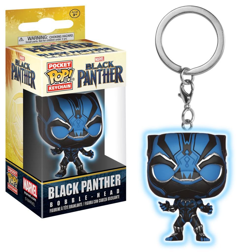 Black Panther Movie Pocket POP! vinylová Keychain Black Panther (Glow) 4 cm Funko