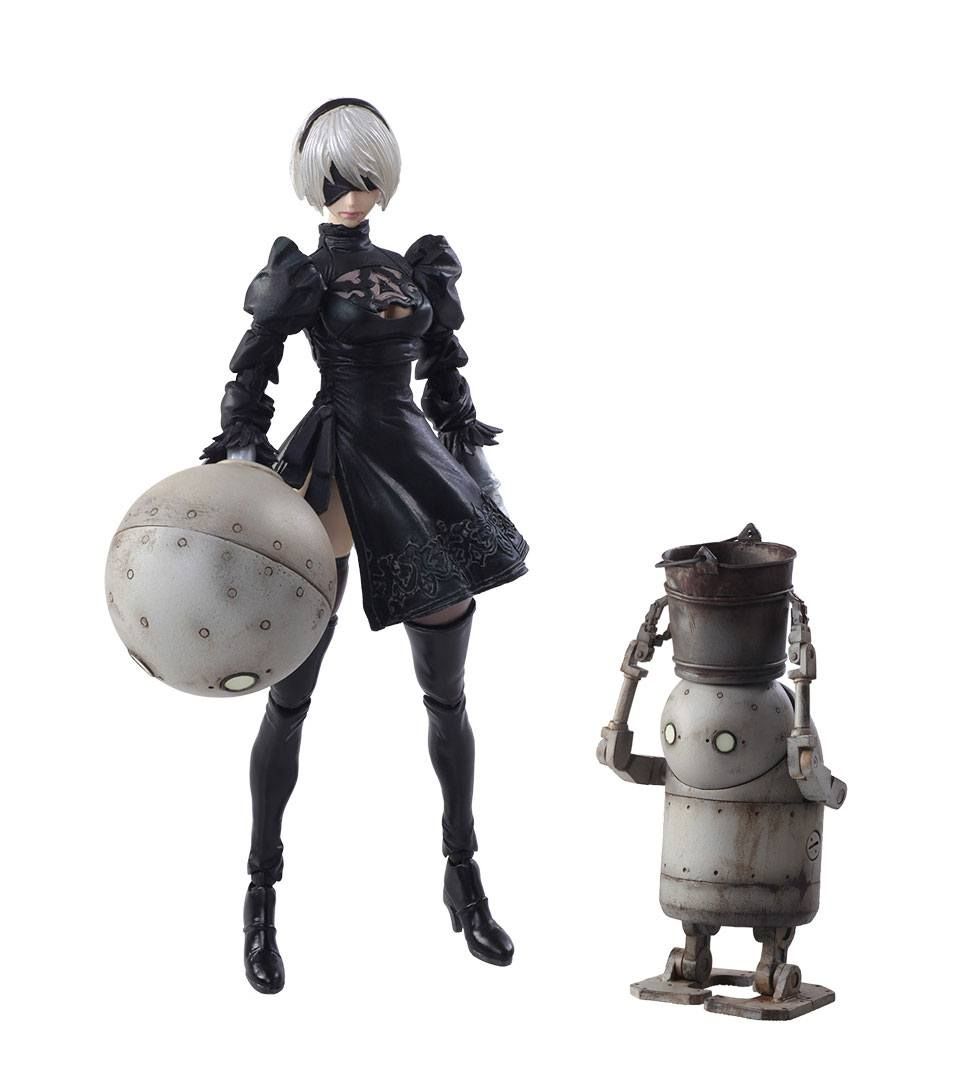 NieR Automata Bring Arts Akční Figures 2B & Machine Lifeform 9 - 15 cm Square-Enix