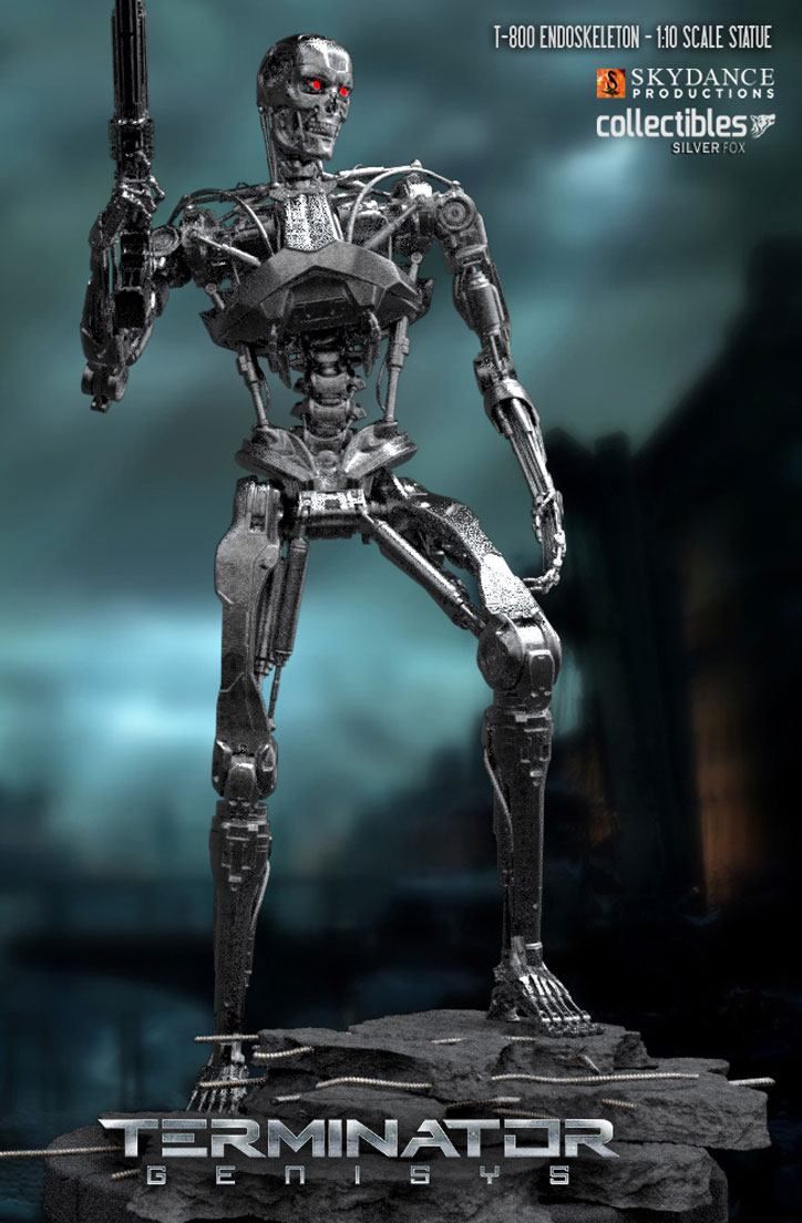 Terminator Genisys Soška 1/10 T-800 Endoskeleton 29 cm Silver Fox Collectibles