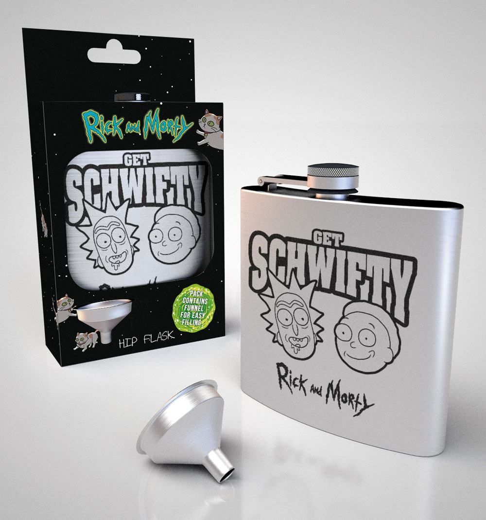 Rick and Morty Hip Flask Get Schwifty GB eye