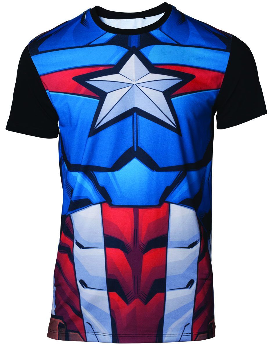 Marvel Sublimation Tričko Captain America Velikost M Difuzed
