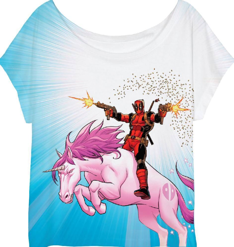 Deadpool Dámské Tričko Unicorn Velikost XL Cotton Division