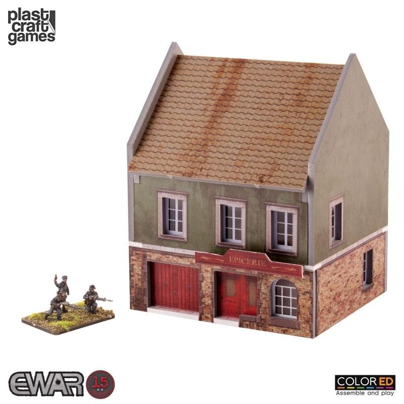 EWAR WWII ColorED Miniature Gaming Model Kit 15 mm Grocery Store Plast Craft Games