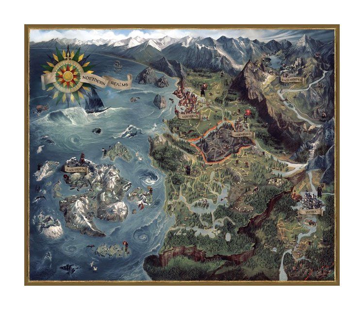Witcher 3 Wild Hunt Puzzle Northern Realms Map Dark Horse