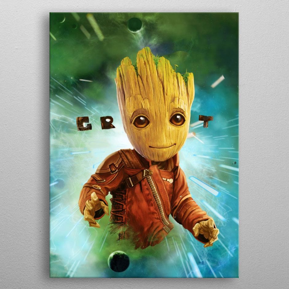Marvel Metal Plakát GOTG2 Baby Groot 32 x 45 cm Displate