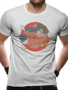 Tom &amp; Jerry Tričko Retro Logo Velikost M