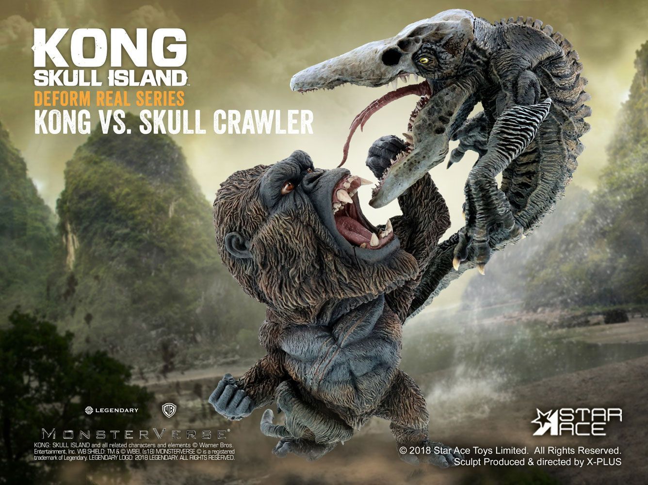 Kong Skull Island Deform Real Series Soft vinylová Soška Kong vs Crawler 23 cm Star Ace Toys