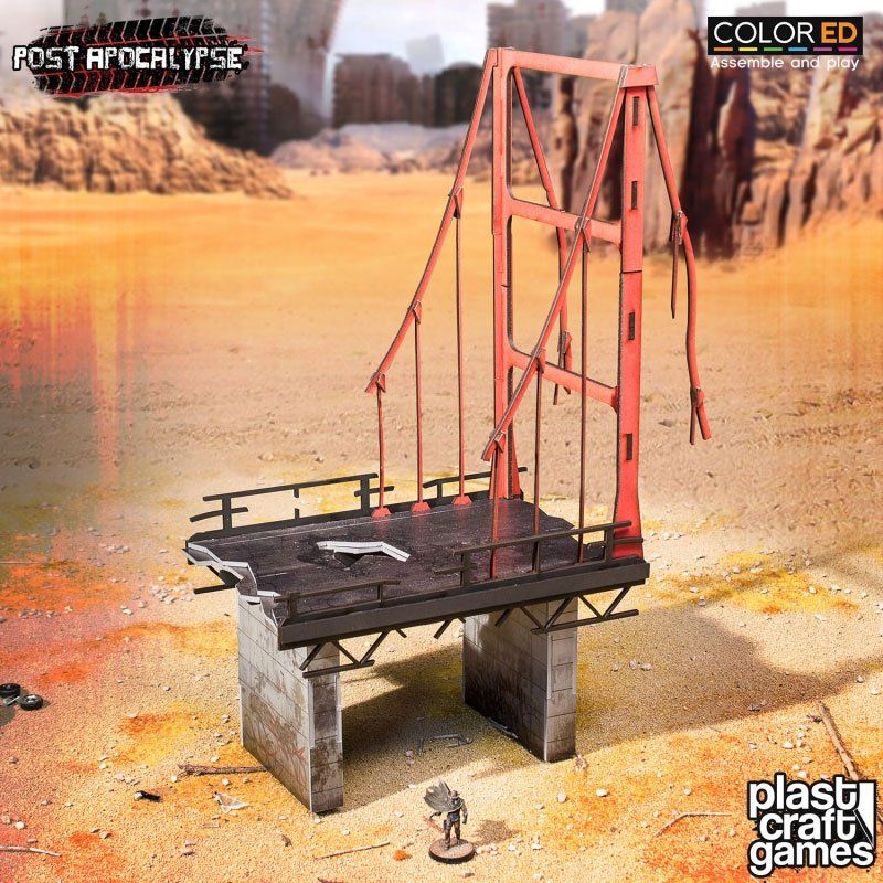 Post Apocalypse ColorED Miniature Gaming Model Kit 28 mm Wasteland Bridge Plast Craft Games