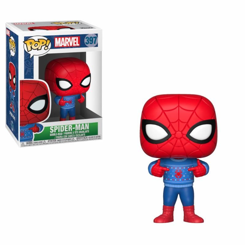 Marvel Comics POP! Marvel Holiday Vinyl Bobble-Head Spider-Man (Ugly Sweater) 9 cm Funko