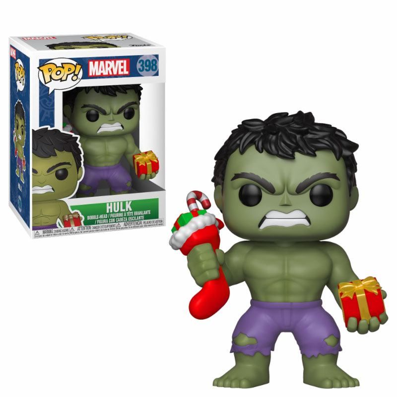 Marvel Comics POP! Marvel Holiday vinylová Bobble-Head Hulk (Stocking & Plush) 9 cm Funko