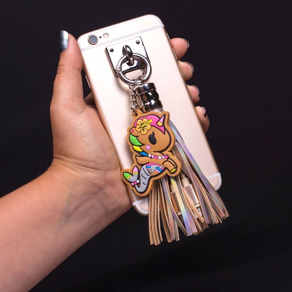 Tokidoki USB Charging Cable 3in1 with Keychain Glitter Tassel Thumbs Up
