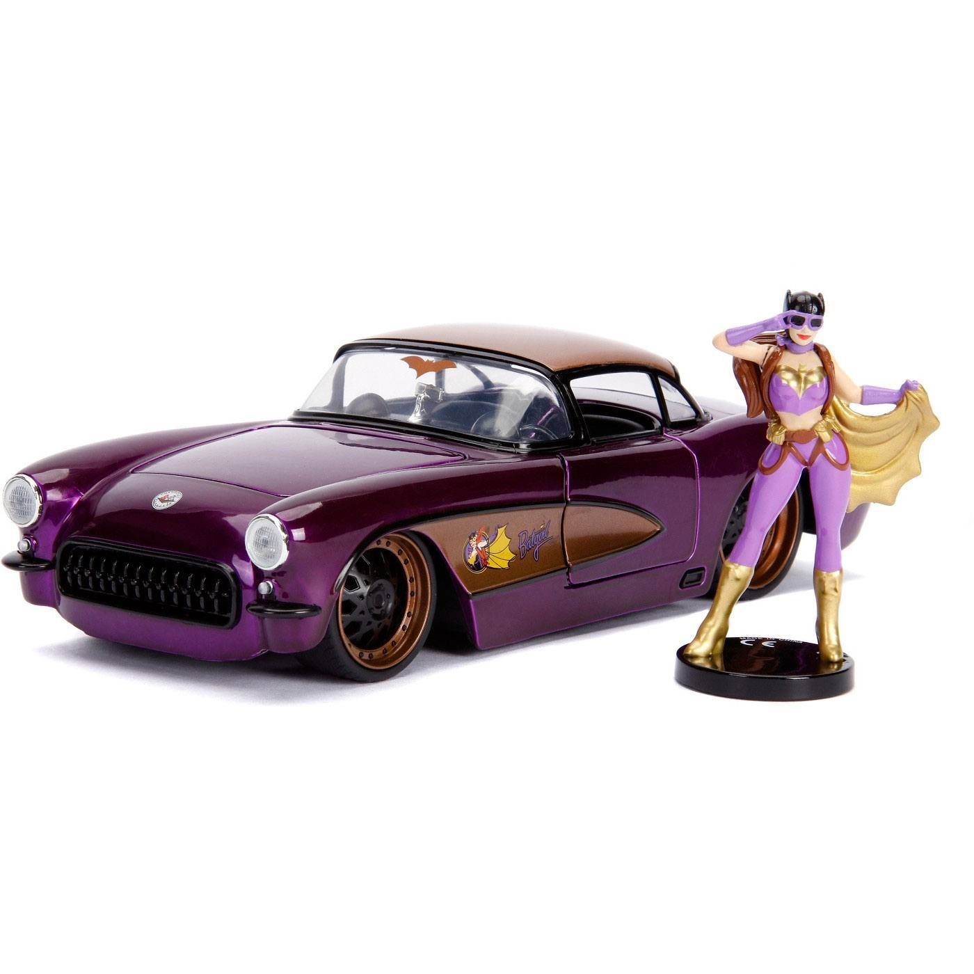 DC Bombshells Kov. Model Hollywood Rides 1/24 1957 Chevy Corvette with Batgirl Figure Jada Toys