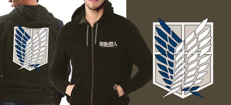 Attack on Titan Hooded Mikina Scout Black Velikost S Cotton Division