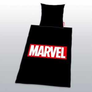 Marvel Comics Povlečení Set Logo Black 135 x 200 cm / 80 x 80 cm