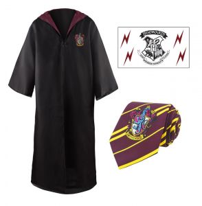 Harry Potter  Robe, Nectie & Tattoo Set Nebelvír Velikost S