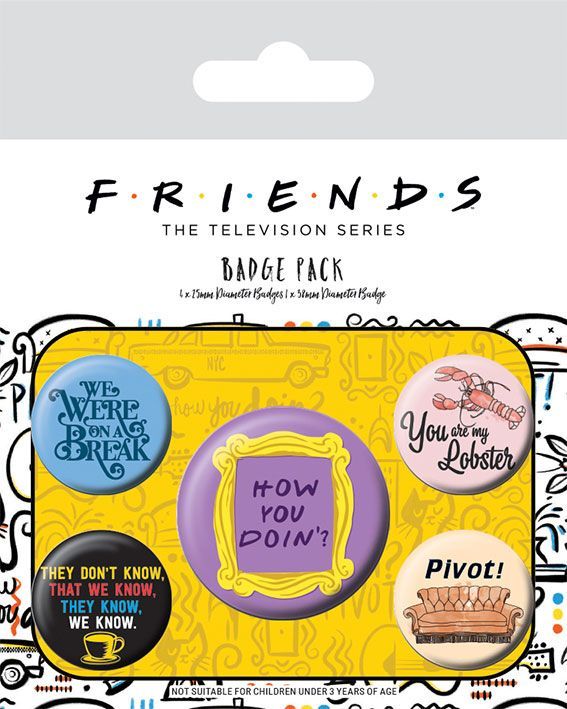 Friends Pin-Back Buttons 5-Pack Quotes Pyramid International