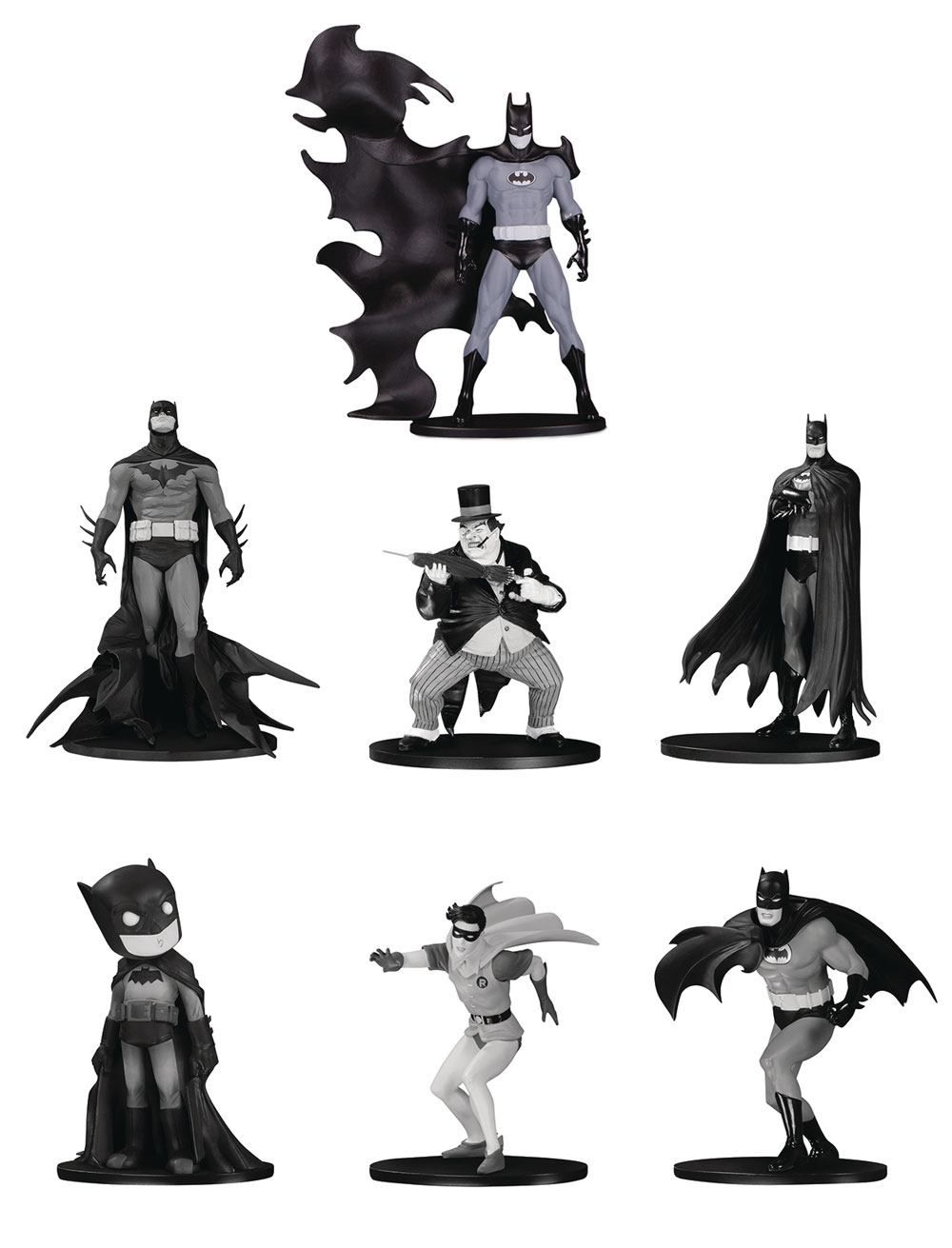 Batman Black & White PVC Minifigure 7-Pack Box Set #4 10 cm DC Direct
