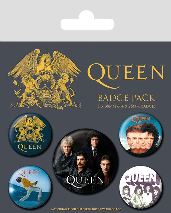 Queen Pin-Back Buttons 5-Pack Classic Pyramid International