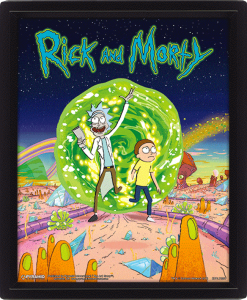 Rick and Morty Zarámovaný 3D Lenticular Plakát Pack Portal 26 x 20 cm (3)