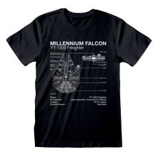 Star Wars Tričko Millenium Falcon Sketch Velikost L