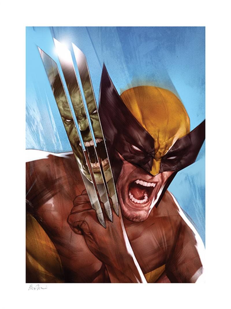 Marvel Art Print The Incredible Hulk vs Wolverine by Ben Oliver 46 x 61 cm - unframed Sideshow Collectibles