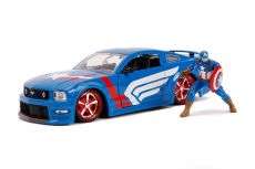Marvel Hollywood Rides Kov. Model 1/24 2006 Ford Mustang GT with Captain America Figure