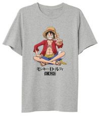 One Piece Tričko Luffy Sitting Velikost XL